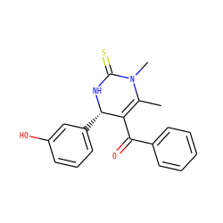 CC1=C(C(=O)c2ccccc2)[C@H](c2cccc(O)c2)NC(=S)N1C ZINC000036479167