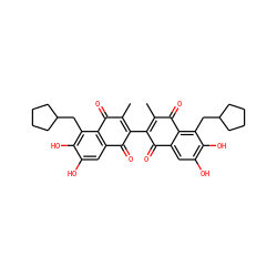 CC1=C(C2=C(C)C(=O)c3c(cc(O)c(O)c3CC3CCCC3)C2=O)C(=O)c2cc(O)c(O)c(CC3CCCC3)c2C1=O ZINC000064527500