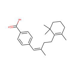 CC1=C(CC/C(C)=C\c2ccc(C(=O)O)cc2)C(C)(C)CCC1 ZINC000013832726