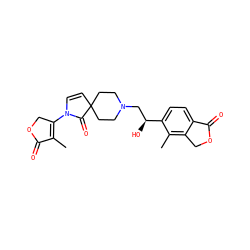 CC1=C(N2C=CC3(CCN(C[C@H](O)c4ccc5c(c4C)COC5=O)CC3)C2=O)COC1=O ZINC000206951317