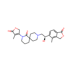 CC1=C(N2CCCC3(CCN(C[C@H](O)c4ccc5c(c4C)COC5=O)CC3)C2=O)COC1=O ZINC000206901608