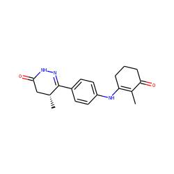 CC1=C(Nc2ccc(C3=NNC(=O)C[C@H]3C)cc2)CCCC1=O ZINC000013587290