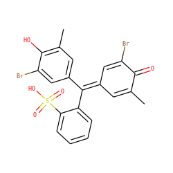 CC1=C/C(=C(/c2cc(C)c(O)c(Br)c2)c2ccccc2S(=O)(=O)O)C=C(Br)C1=O ZINC000004256508