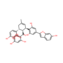 CC1=C[C@@H](c2c(O)cc(-c3cc4ccc(O)cc4o3)cc2O)[C@@H](C(=O)c2ccc(O)cc2O)[C@H](c2ccc(O)cc2O)C1 ZINC000004097826