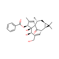 CC1=C[C@]23C(=O)[C@@H](C=C(CO)[C@@H](O)[C@]2(O)[C@H]1OC(=O)c1ccccc1)[C@H]1[C@@H](C[C@H]3C)C1(C)C ZINC000100797898