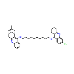 CC1=C[C@H]2Cc3nc4ccccc4c(NCCCCCCCCCCNc4c5c(nc6cc(Cl)ccc46)CCCC5)c3[C@@H](C1)C2 ZINC000474606108