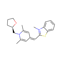 CC1=CC(=Cc2sc3ccccc3[n+]2C)C=C(C)N1C[C@H]1CCCO1 ZINC000003214925