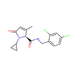 CC1=CC(=O)N(C2CC2)[C@@H]1C(=O)NCc1ccc(Cl)cc1Cl ZINC000095565226