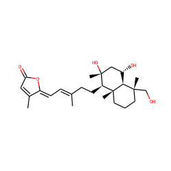 CC1=CC(=O)O/C1=C\C=C(/C)CC[C@@H]1[C@@]2(C)CCC[C@@](C)(CO)[C@@H]2[C@@H](O)C[C@@]1(C)O ZINC000040953124