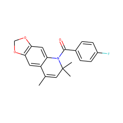 CC1=CC(C)(C)N(C(=O)c2ccc(F)cc2)c2cc3c(cc21)OCO3 ZINC000001432194