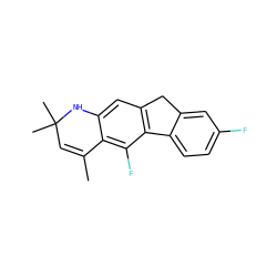 CC1=CC(C)(C)Nc2cc3c(c(F)c21)-c1ccc(F)cc1C3 ZINC000024611223