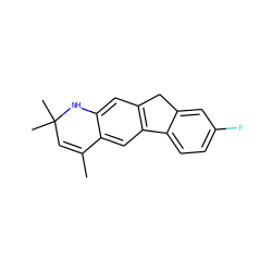 CC1=CC(C)(C)Nc2cc3c(cc21)-c1ccc(F)cc1C3 ZINC000024611201