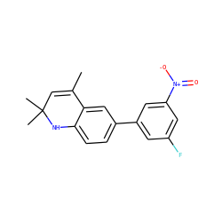 CC1=CC(C)(C)Nc2ccc(-c3cc(F)cc([N+](=O)[O-])c3)cc21 ZINC000013780968