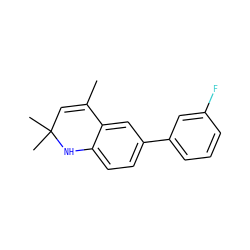 CC1=CC(C)(C)Nc2ccc(-c3cccc(F)c3)cc21 ZINC000013780965