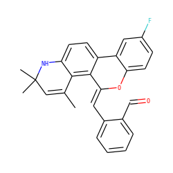 CC1=CC(C)(C)Nc2ccc3c(c21)/C(=C/c1ccccc1C=O)Oc1ccc(F)cc1-3 ZINC000013527220