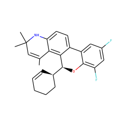 CC1=CC(C)(C)Nc2ccc3c(c21)[C@H]([C@@H]1C=CCCC1)Oc1c(F)cc(F)cc1-3 ZINC000040846313