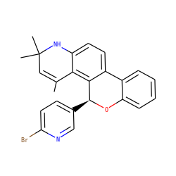 CC1=CC(C)(C)Nc2ccc3c(c21)[C@H](c1ccc(Br)nc1)Oc1ccccc1-3 ZINC000013777138