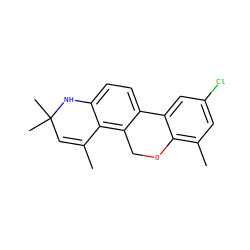 CC1=CC(C)(C)Nc2ccc3c(c21)COc1c(C)cc(Cl)cc1-3 ZINC000013490454