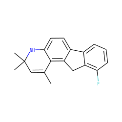 CC1=CC(C)(C)Nc2ccc3c(c21)Cc1c(F)cccc1-3 ZINC000024611261