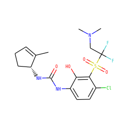 CC1=CCC[C@H]1NC(=O)Nc1ccc(Cl)c(S(=O)(=O)C(F)(F)CN(C)C)c1O ZINC001772652433