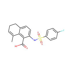 CC1=CCCc2ccc(NS(=O)(=O)c3ccc(F)cc3)c(C(=O)O)c21 ZINC000006733323