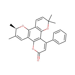 CC1=Cc2c(c3c(c4c(-c5ccccc5)cc(=O)oc24)OC(C)(C)C=C3)O[C@@H]1C ZINC000006487709