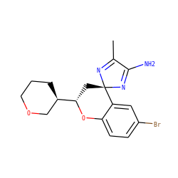CC1=N[C@]2(C[C@@H]([C@@H]3CCCOC3)Oc3ccc(Br)cc32)N=C1N ZINC000169708640