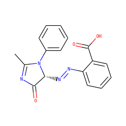 CC1=NC(=O)[C@@H](N=Nc2ccccc2C(=O)O)N1c1ccccc1 ZINC000253978786
