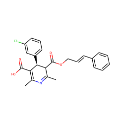 CC1=NC(C)=C(C(=O)O)[C@@H](c2cccc(Cl)c2)C1C(=O)OC/C=C/c1ccccc1 ZINC000028568175