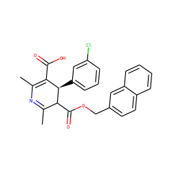 CC1=NC(C)=C(C(=O)O)[C@@H](c2cccc(Cl)c2)C1C(=O)OCc1ccc2ccccc2c1 ZINC000028568617