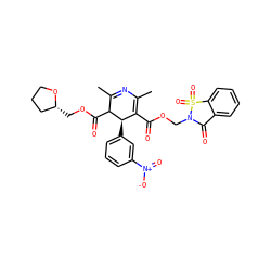 CC1=NC(C)=C(C(=O)OCN2C(=O)c3ccccc3S2(=O)=O)[C@@H](c2cccc([N+](=O)[O-])c2)C1C(=O)OC[C@@H]1CCCO1 ZINC000026477743