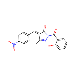 CC1=NN(C(=O)c2ccccc2O)C(=O)/C1=C/c1ccc([N+](=O)[O-])cc1 ZINC000100807865