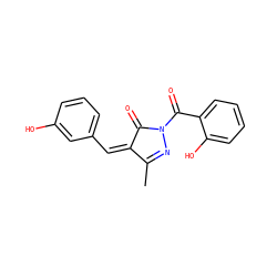 CC1=NN(C(=O)c2ccccc2O)C(=O)/C1=C\c1cccc(O)c1 ZINC000017218416