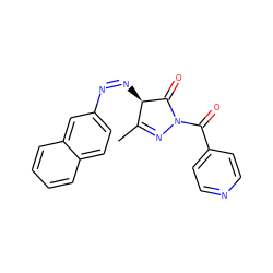 CC1=NN(C(=O)c2ccncc2)C(=O)[C@@H]1/N=N\c1ccc2ccccc2c1 ZINC000100135081