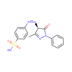 CC1=NN(c2ccccc2)C(=O)[C@@H]1/N=N\c1ccc(S(N)(=O)=O)cc1 ZINC000100136855