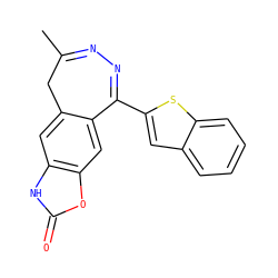 CC1=NN=C(c2cc3ccccc3s2)c2cc3oc(=O)[nH]c3cc2C1 ZINC000169703946