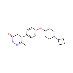CC1=NNC(=O)C[C@@H]1c1ccc(OC2CCN(C3CCC3)CC2)cc1 ZINC000082150418