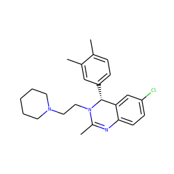 CC1=Nc2ccc(Cl)cc2[C@@H](c2ccc(C)c(C)c2)N1CCN1CCCCC1 ZINC000072122657