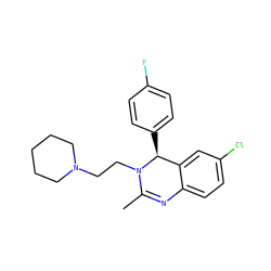CC1=Nc2ccc(Cl)cc2[C@H](c2ccc(F)cc2)N1CCN1CCCCC1 ZINC000072123203