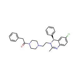 CC1=Nc2ccc(Cl)cc2[C@H](c2ccccc2)N1CCN1CCN(C(=O)Cc2ccccc2)CC1 ZINC000072123453