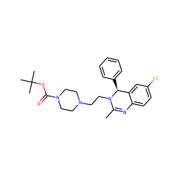CC1=Nc2ccc(Cl)cc2[C@H](c2ccccc2)N1CCN1CCN(C(=O)OC(C)(C)C)CC1 ZINC000072123121