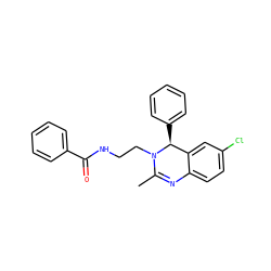 CC1=Nc2ccc(Cl)cc2[C@H](c2ccccc2)N1CCNC(=O)c1ccccc1 ZINC000072125061