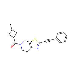 CC1CC(C(=O)N2CCc3nc(C#Cc4ccccc4)sc3C2)C1 ZINC000096272973