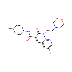 CC1CCC(NC(=O)c2cc3cc(Br)cnc3n(CCN3CCOCC3)c2=O)CC1 ZINC000299826376