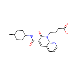 CC1CCC(NC(=O)c2cc3cccnc3n(CCCC(=O)O)c2=O)CC1 ZINC000299835690