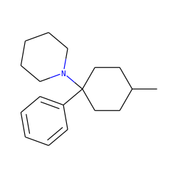 CC1CCC(c2ccccc2)(N2CCCCC2)CC1 ZINC000002567709