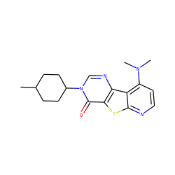 CC1CCC(n2cnc3c(sc4nccc(N(C)C)c43)c2=O)CC1 ZINC000013676137