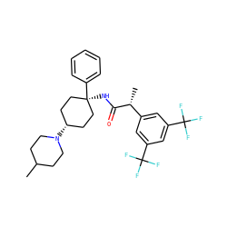 CC1CCN([C@H]2CC[C@](NC(=O)[C@H](C)c3cc(C(F)(F)F)cc(C(F)(F)F)c3)(c3ccccc3)CC2)CC1 ZINC000103236682