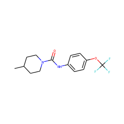 CC1CCN(C(=O)Nc2ccc(OC(F)(F)F)cc2)CC1 ZINC000045369790