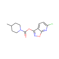 CC1CCN(C(=O)Oc2noc3nc(Cl)ccc23)CC1 ZINC000148394858